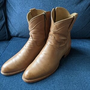 Tecovas Dean Side-Zip Western Boots (Natural Calf-skin)